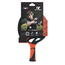 Ракетка для настольного тенниса Cornilleau TACTEO 50 OUTDOOR, черно-оранжевая.