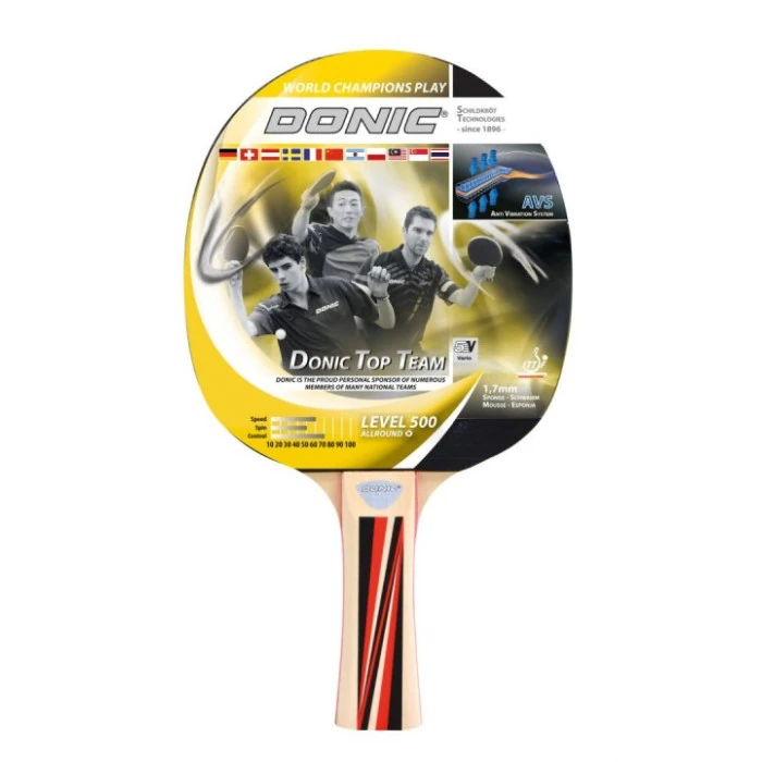 Ракетка для настільного тенісу DONIC TOP TEAM 500, чорна