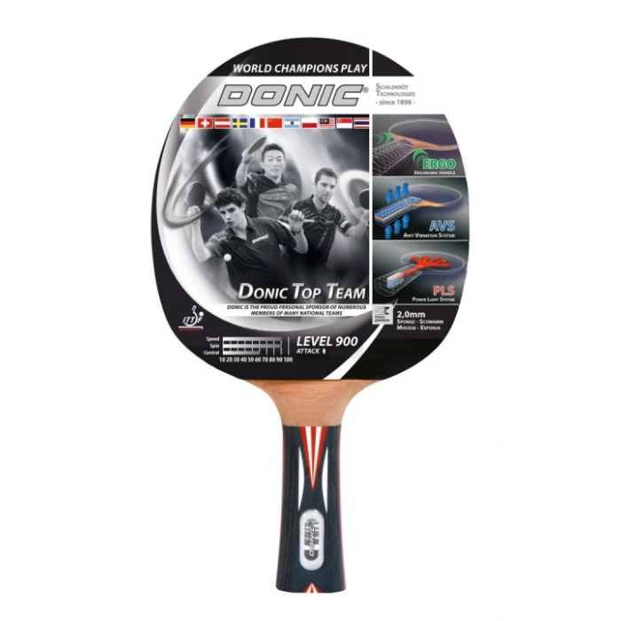 Ракетка для настільного тенісу DONIC TOP TEAM 900, чорна