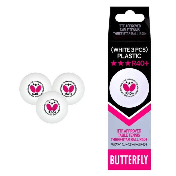 Мячи для настольного тенниса BUTTERFLY 3 шт, белые