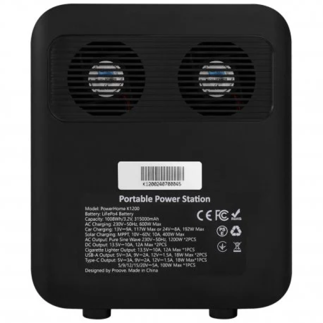 Портативная зарядная станция Proove PowerHome K1200