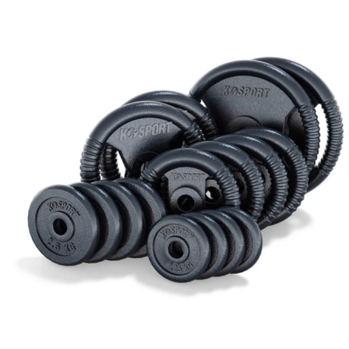 Скамейка для жима со стойками + штанга с гантелями 95 кг K-Sport KSSL110