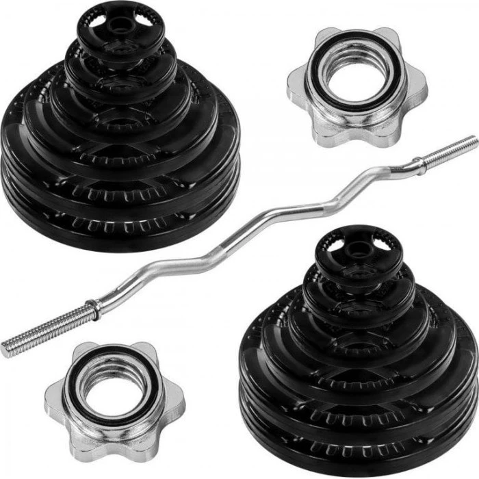 Набор дисков чугунные + штанга Movit Booster