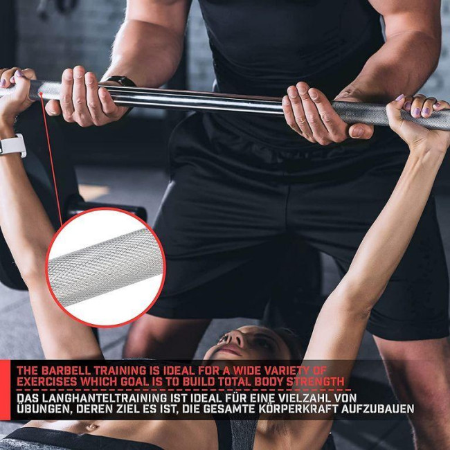 Гриф для гантелей хромированный 120 см + звездчатая Physionics
