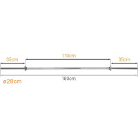 Прямой гриф 180 см FI 28 мм AbarQs