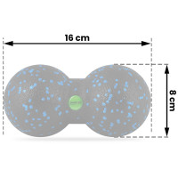 Мяч для массажа и фитнеса двойной NS-966 черно-голубая