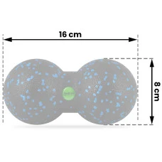М'яч для масажу та фітнесу подвійний NS-966 чорно-блакитна