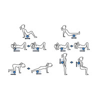 Мяч для массажа и фитнеса двойной NS-966 черно-голубая