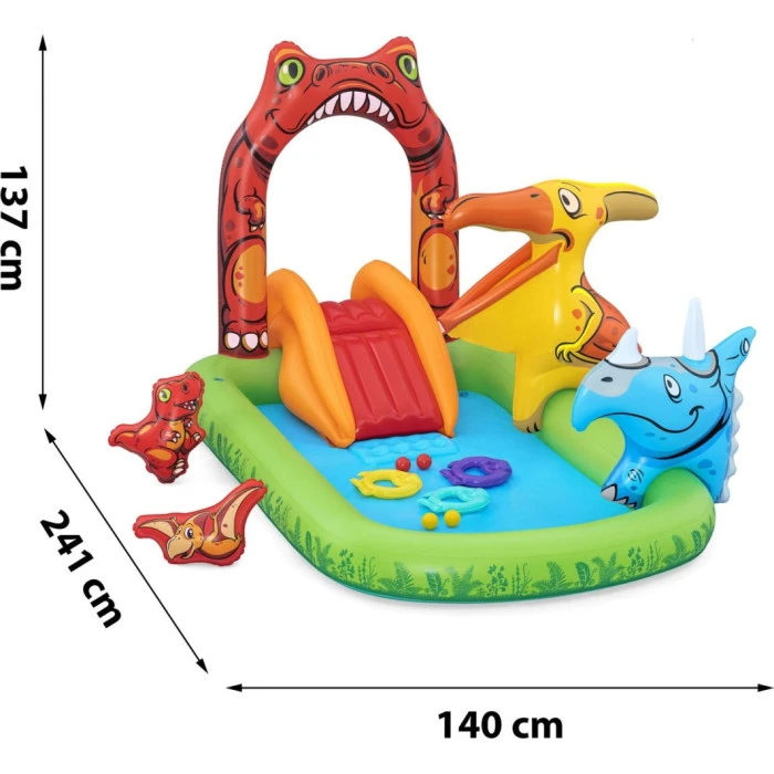 Надувная игровая площадка Мир динозавров Bestway 53160 241x140x137 см