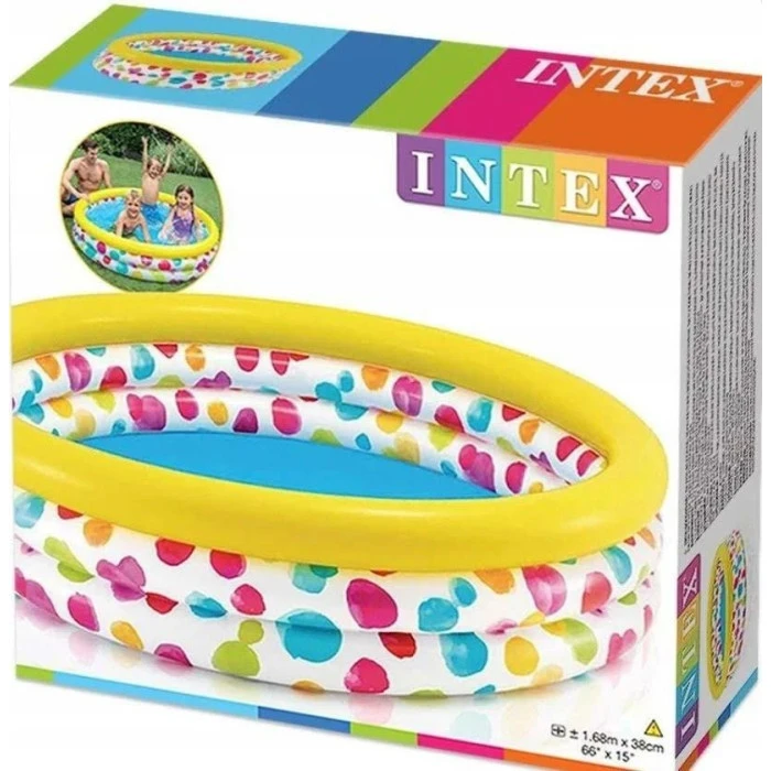 Бассейн надувной детский Cool Dots Intex 58449 168х168х38 см
