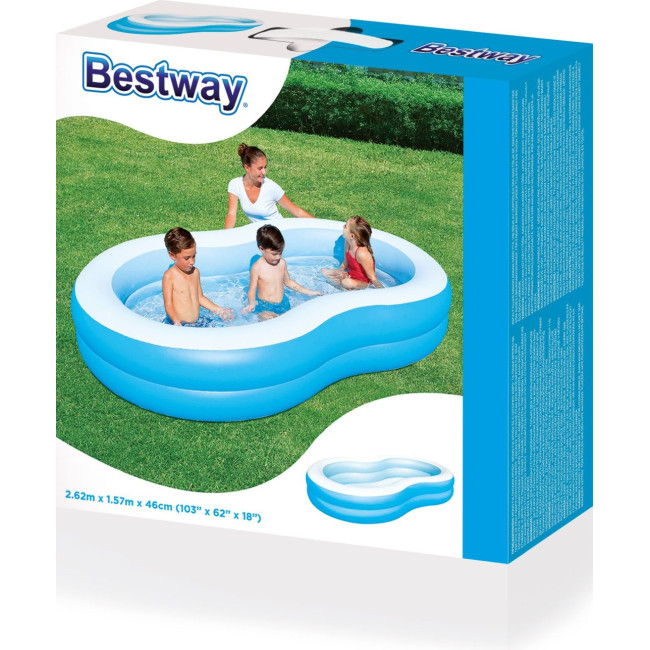 Бассейн надувной детский Лагуна Bestway 54117 262x157x46 см