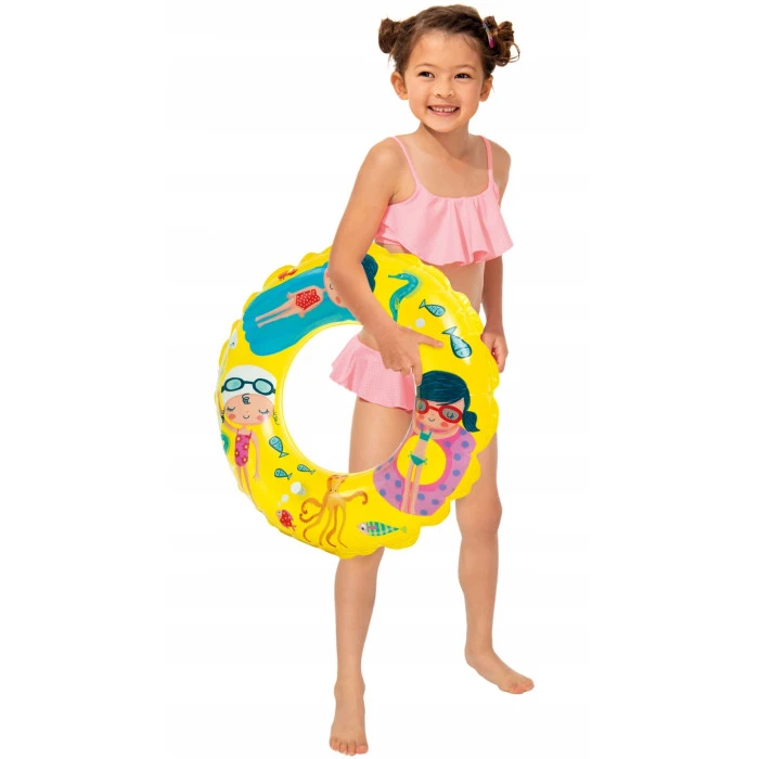 Круг надувной для плавания INTEX 59242 желтый, 61 см