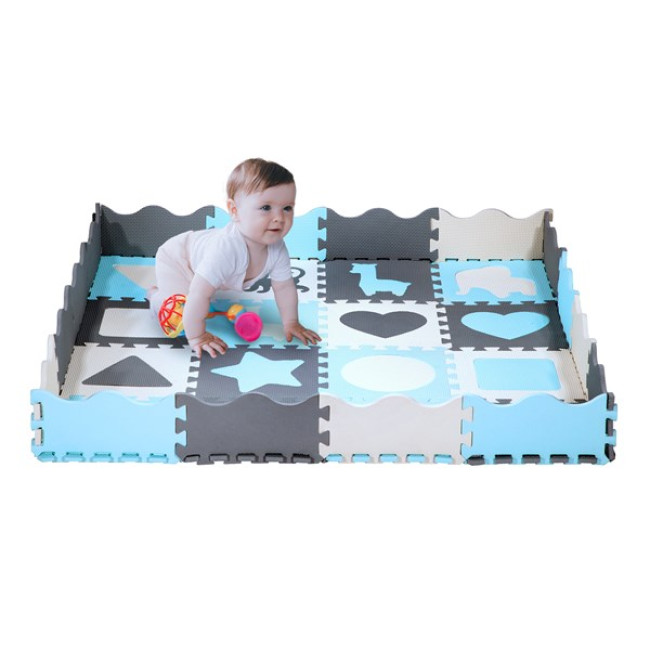 Килимок-пазл NILS FUN MD03 140х140х1 см, 36 деталей, м'ятний