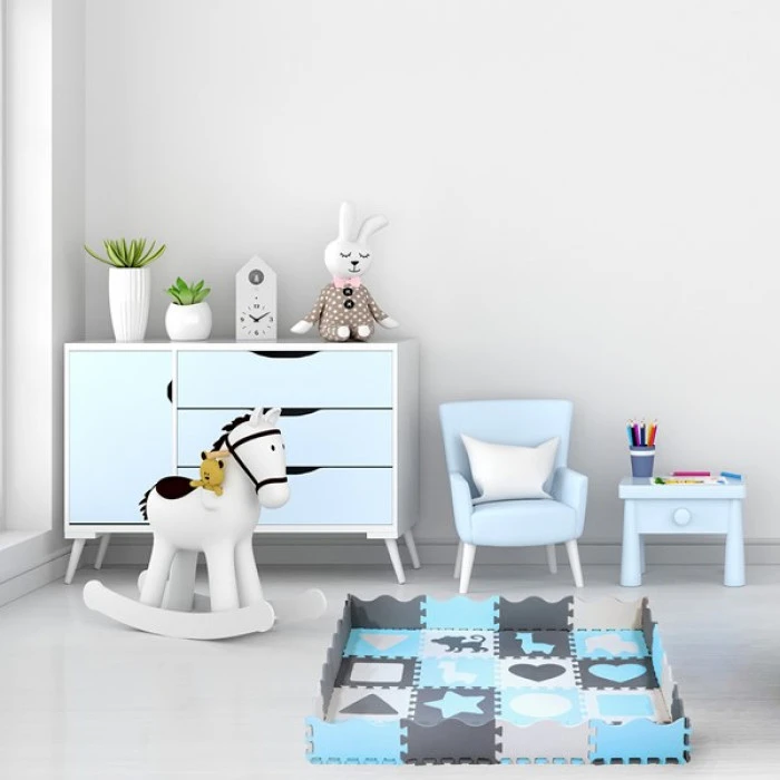 Килимок-пазл NILS FUN MD03 140х140х1 см, 36 деталей, м'ятний