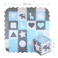 Килимок-пазл NILS FUN MD03 140х140х1 см, 36 деталей, м'ятний