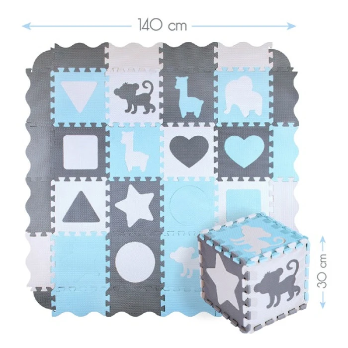 Килимок-пазл NILS FUN MD03 140х140х1 см, 36 деталей, м'ятний