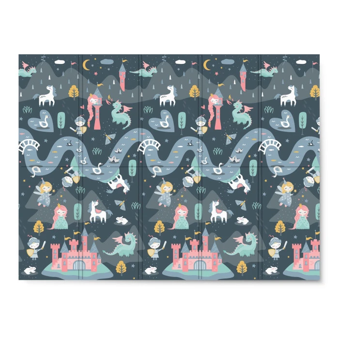 Килимок розкладний дитячий 200 x 150 x 1 см Nukido NK-341 Фортеця День-Ніч