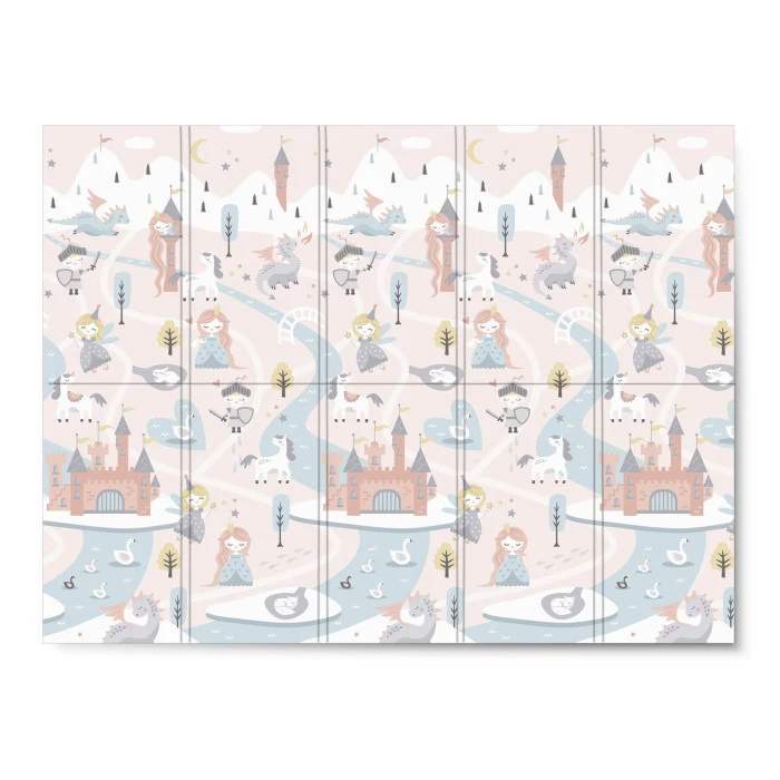 Килимок розкладний дитячий 200 x 150 x 1 см Nukido NK-341 Фортеця День-Ніч