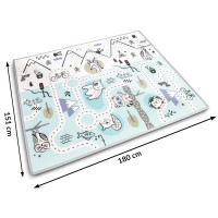 Килимок розкладний дитячий 180 x 150 x 1,5 см Nukido NK-342 Ліс-Геометрія блакитний