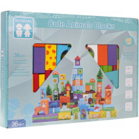 Дитячий набір дерев'яних кубиків Тварини 100ел. ZDR.BLLN-3430