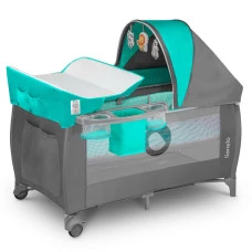 Ліжечко-манеж Lionelo SVEN PLUS TURQUOISE / GREY