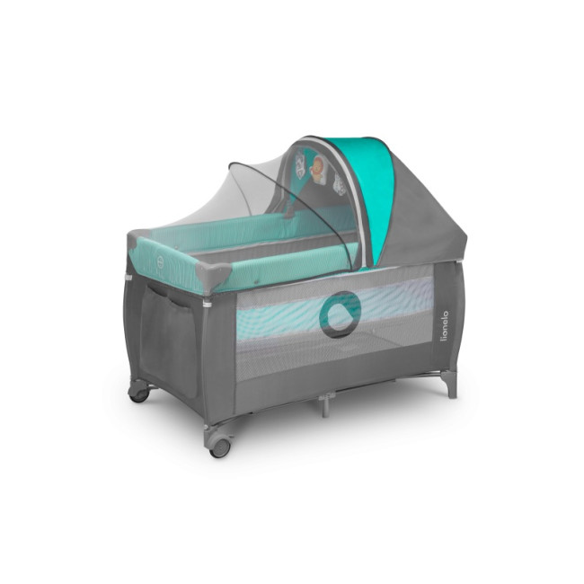 Кроватка-манеж Lionelo SVEN PLUS TURQUOISE/GREY