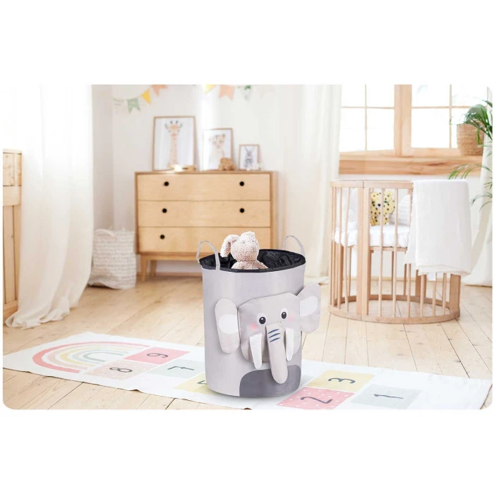 Корзина для игрушек Nukido серый слоник
