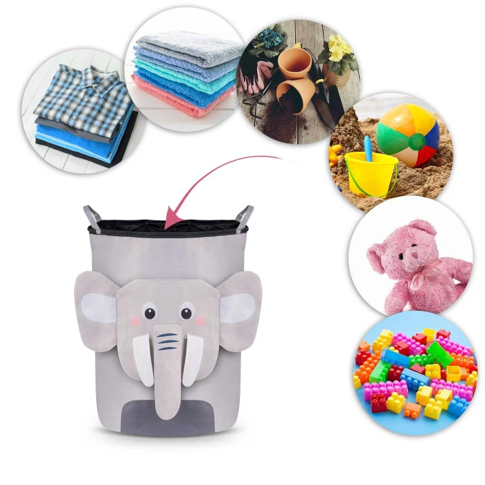 Корзина для игрушек Nukido серый слоник
