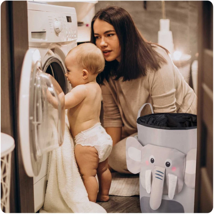 Корзина для игрушек Nukido серый слоник