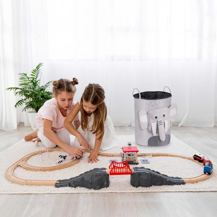 Корзина для игрушек Nukido серый слоник