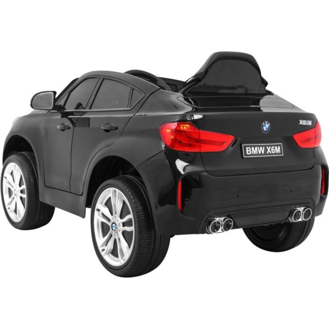Детская аккумуляторная машинка BMW X6M XXL для 2 детей Черная