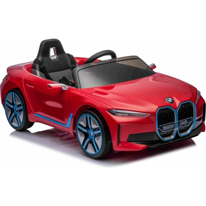 Детская аккумуляторная машинка BMW i4 для детей Красная