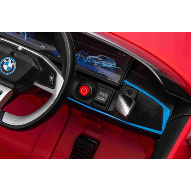 Детская аккумуляторная машинка BMW i4 для детей Красная