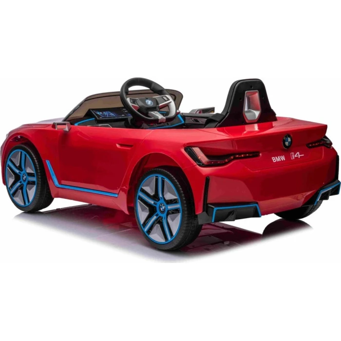 Детская аккумуляторная машинка BMW i4 для детей Красная
