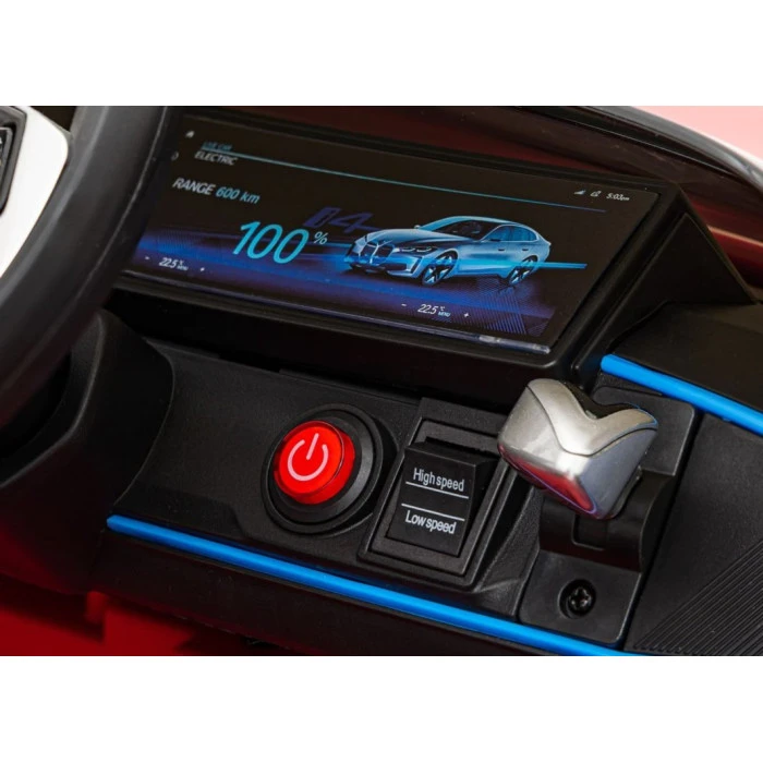 Детская аккумуляторная машинка BMW i4 для детей Красная