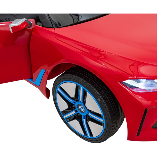 Детская аккумуляторная машинка BMW i4 для детей Красная