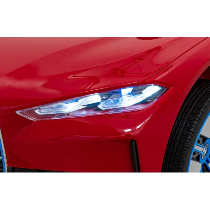Детская аккумуляторная машинка BMW i4 для детей Красная