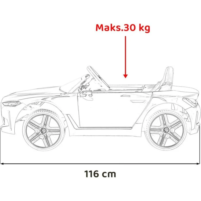 Детская аккумуляторная машинка BMW i4 для детей Красная