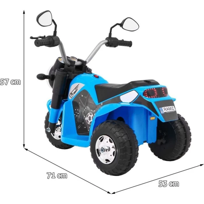 Детский аккумуляторный мотоцикл RAMIZ MiniBike голубой