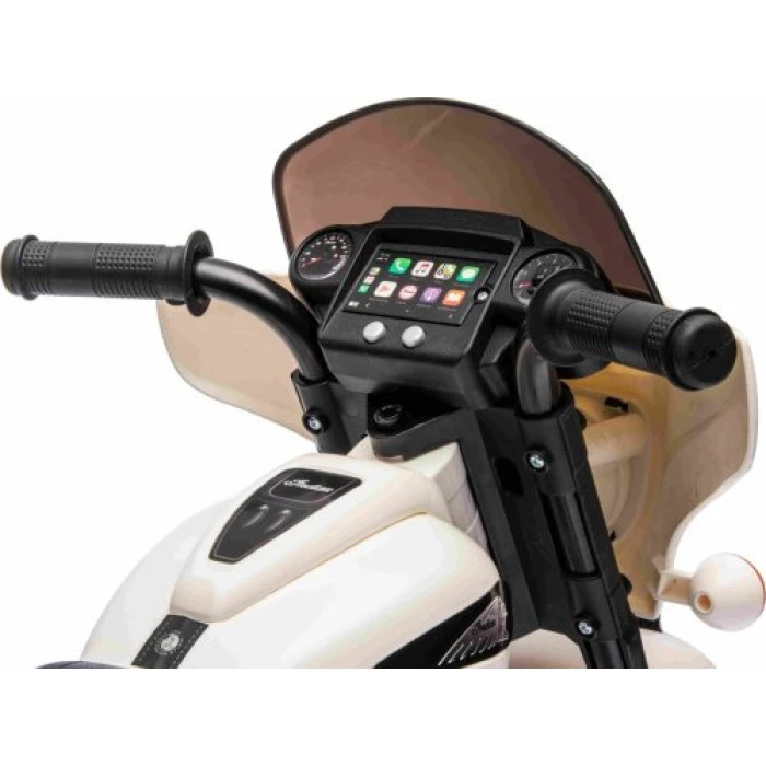 Дитячий акумуляторний мотоцикл Чоппер INDIAN Білий