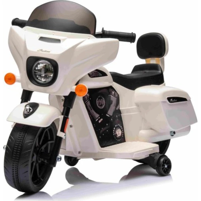 Дитячий акумуляторний мотоцикл Чоппер INDIAN Білий