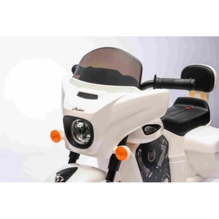 Дитячий акумуляторний мотоцикл Чоппер INDIAN Білий