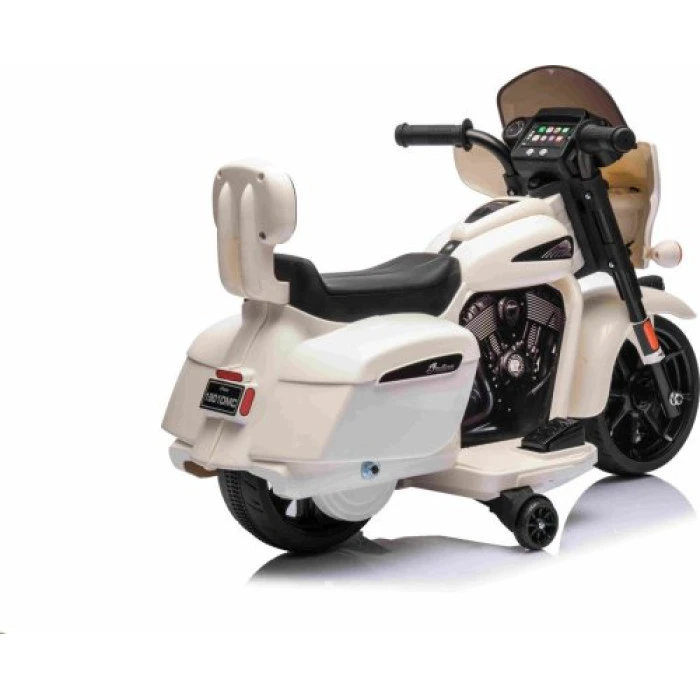 Дитячий акумуляторний мотоцикл Чоппер INDIAN Білий
