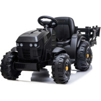 Дитячий акумуляторний трактор, титановий із причепом Чорний