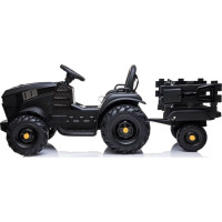 Дитячий акумуляторний трактор, титановий із причепом Чорний