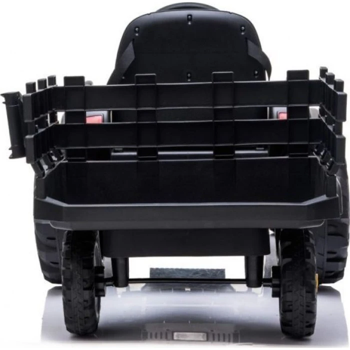 Дитячий акумуляторний трактор, титановий із причепом Чорний