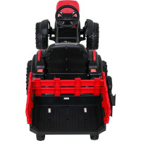 Дитячий акумуляторний трактор, титановий із причепом Червоний