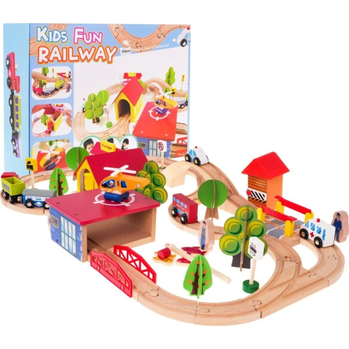 Mega дерев'яний потяг 69 ел