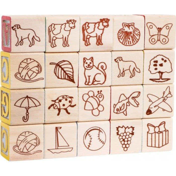 Дитяча вантажівка дерев'яна з причепом і кубиками для дітей 2+