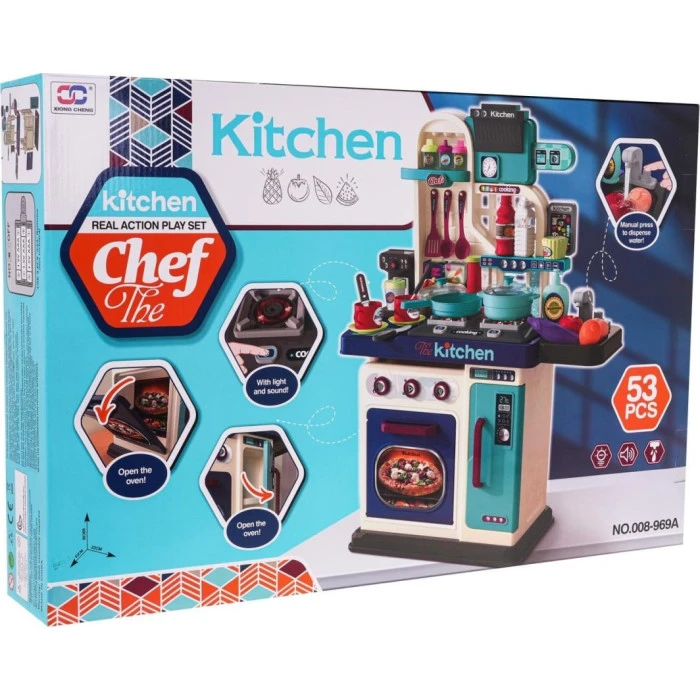 Детская кухня с функцией света, звука и воды 53 шт.